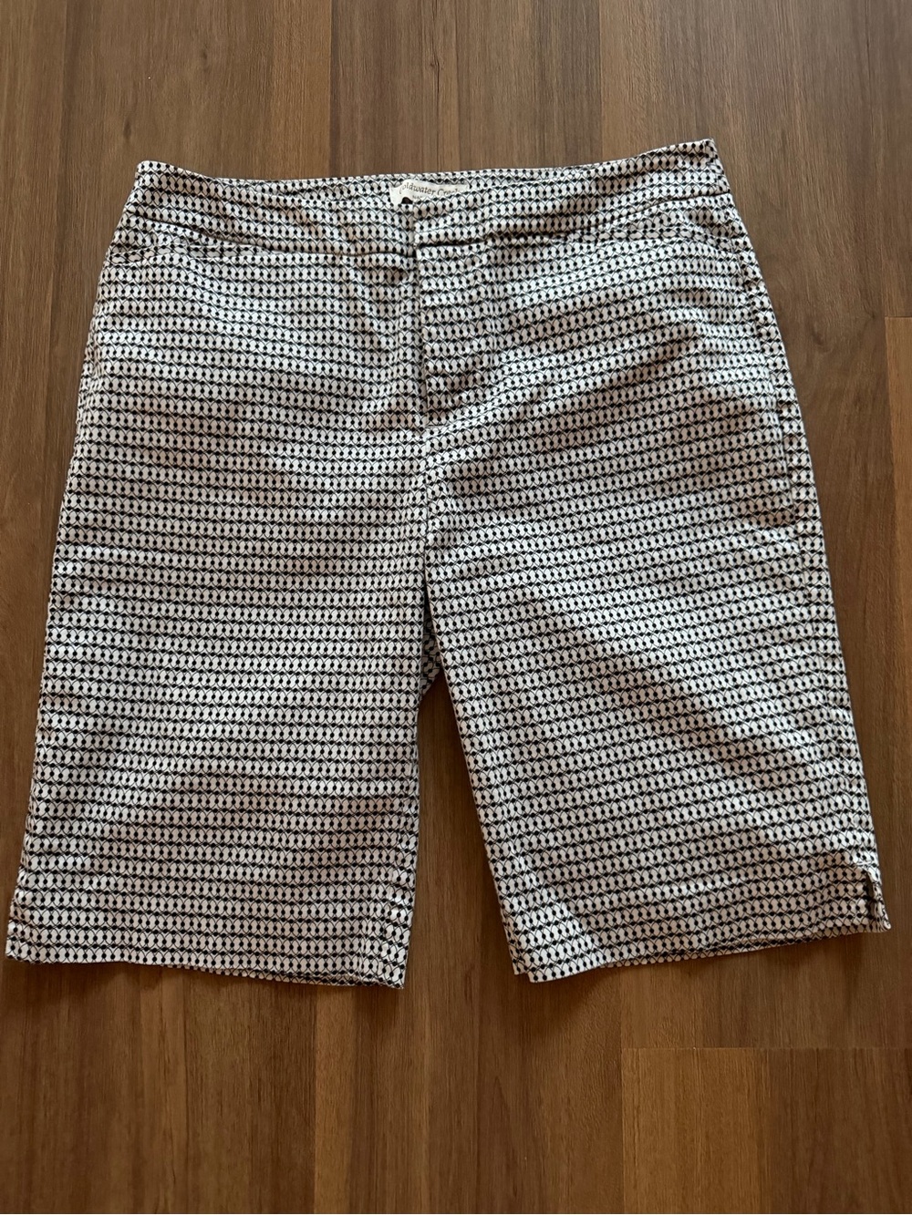 Coldwater Creek Black and White Geometric Bermuda Shorts